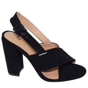 Who What Wear Elegant Black Block Heel Sandals